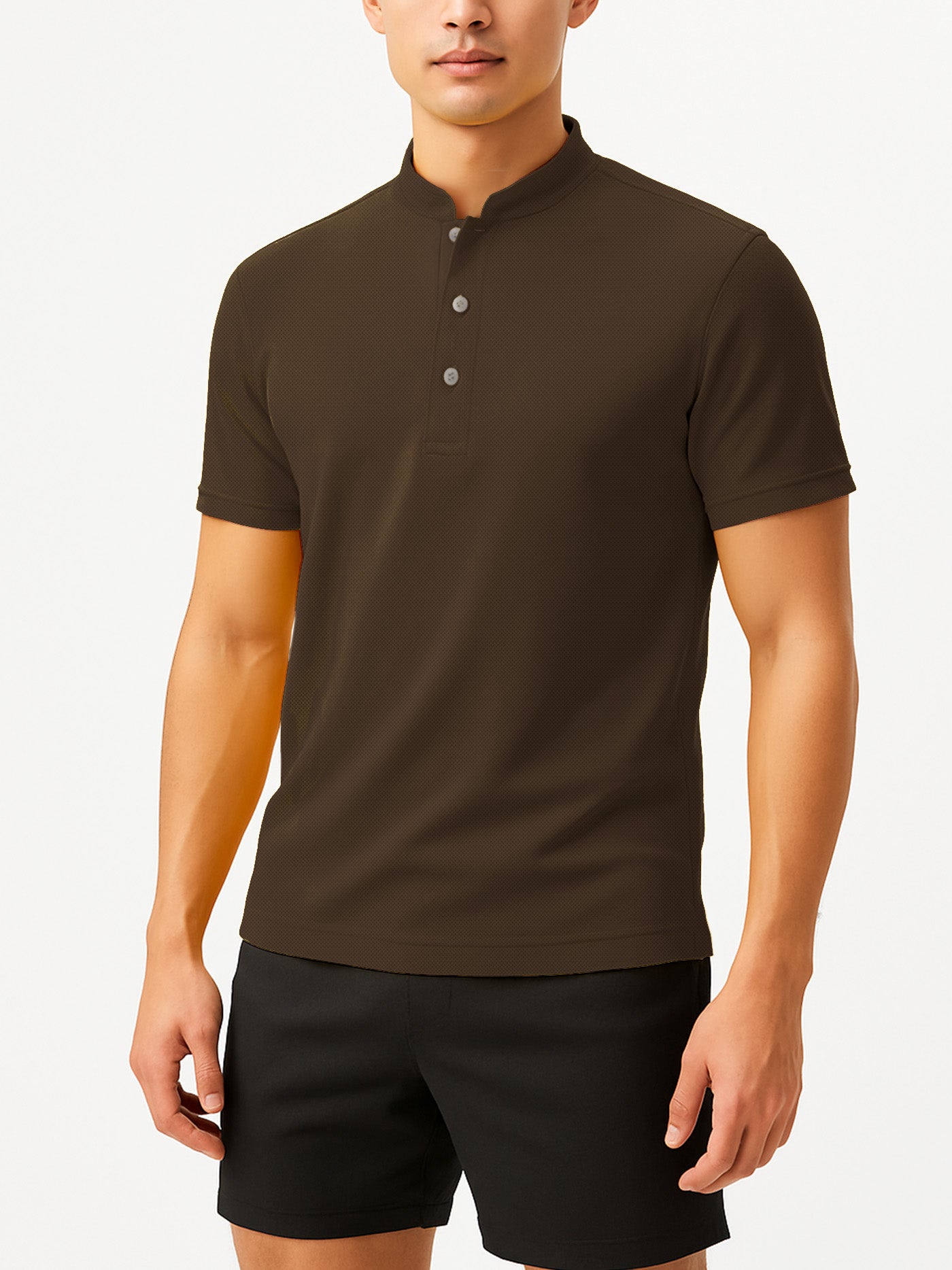 Pique QuickDry Mandarin Polo Tee