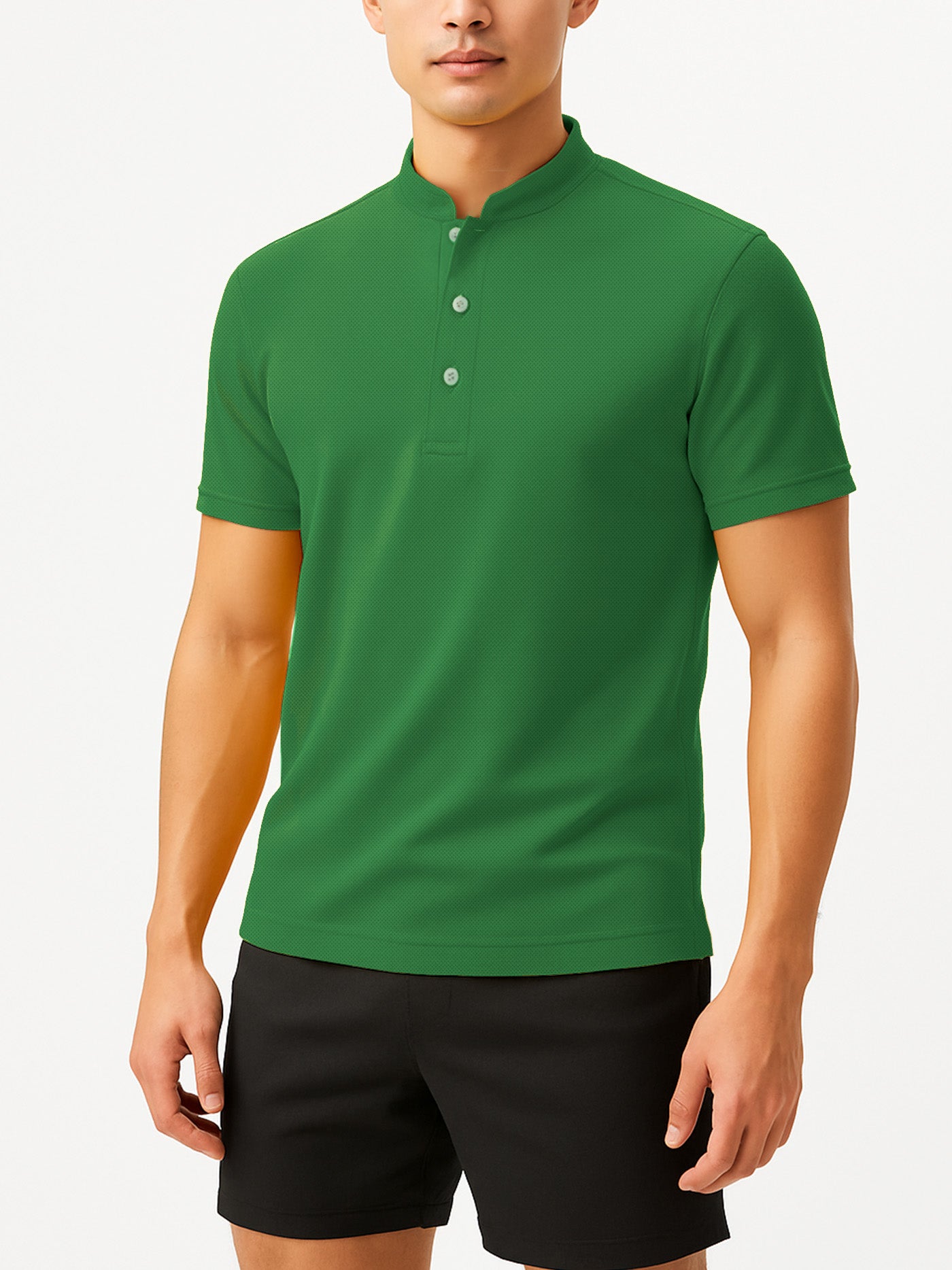 Pique QuickDry Mandarin Polo Tee
