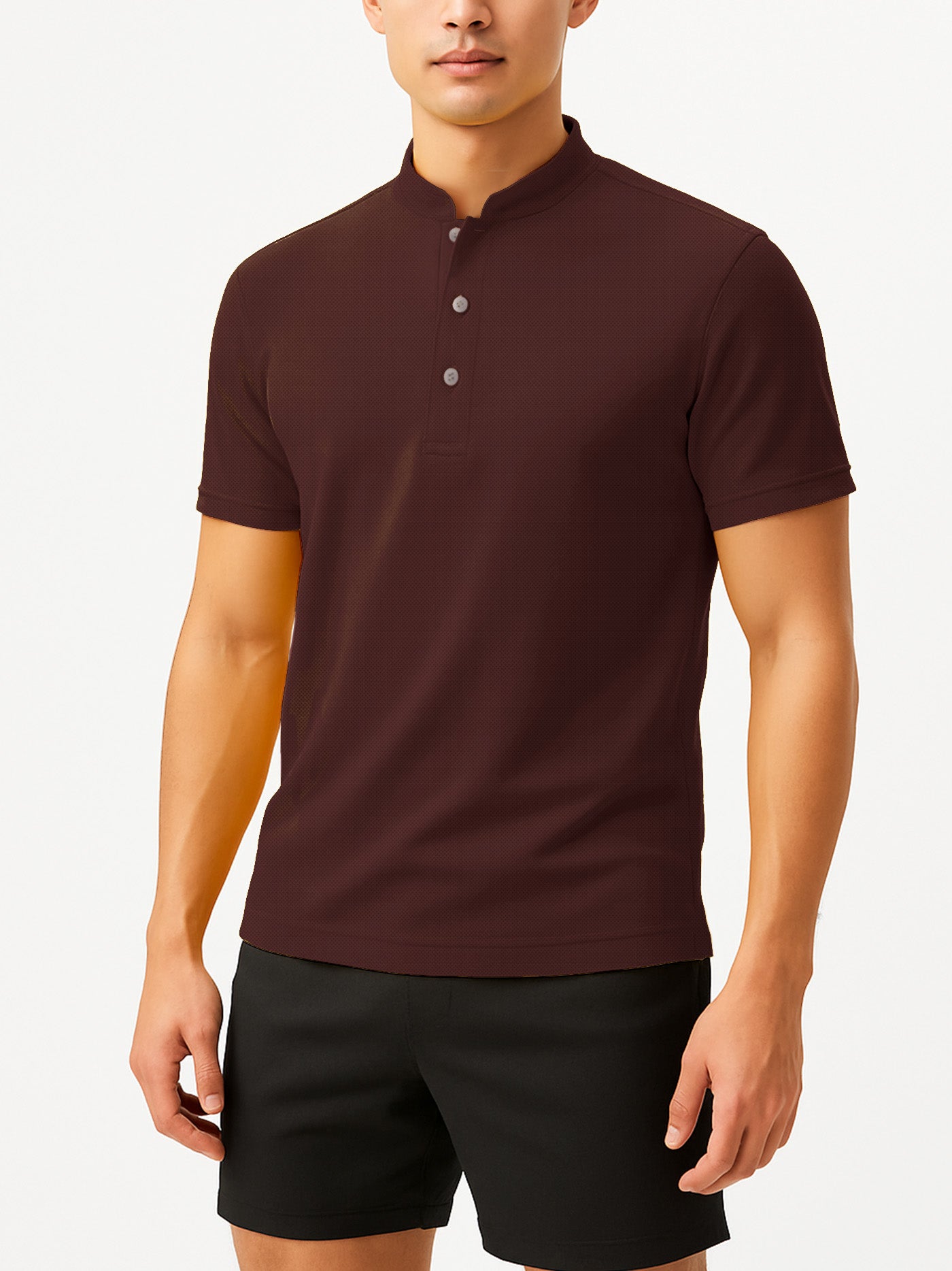 Pique QuickDry Mandarin Polo Tee