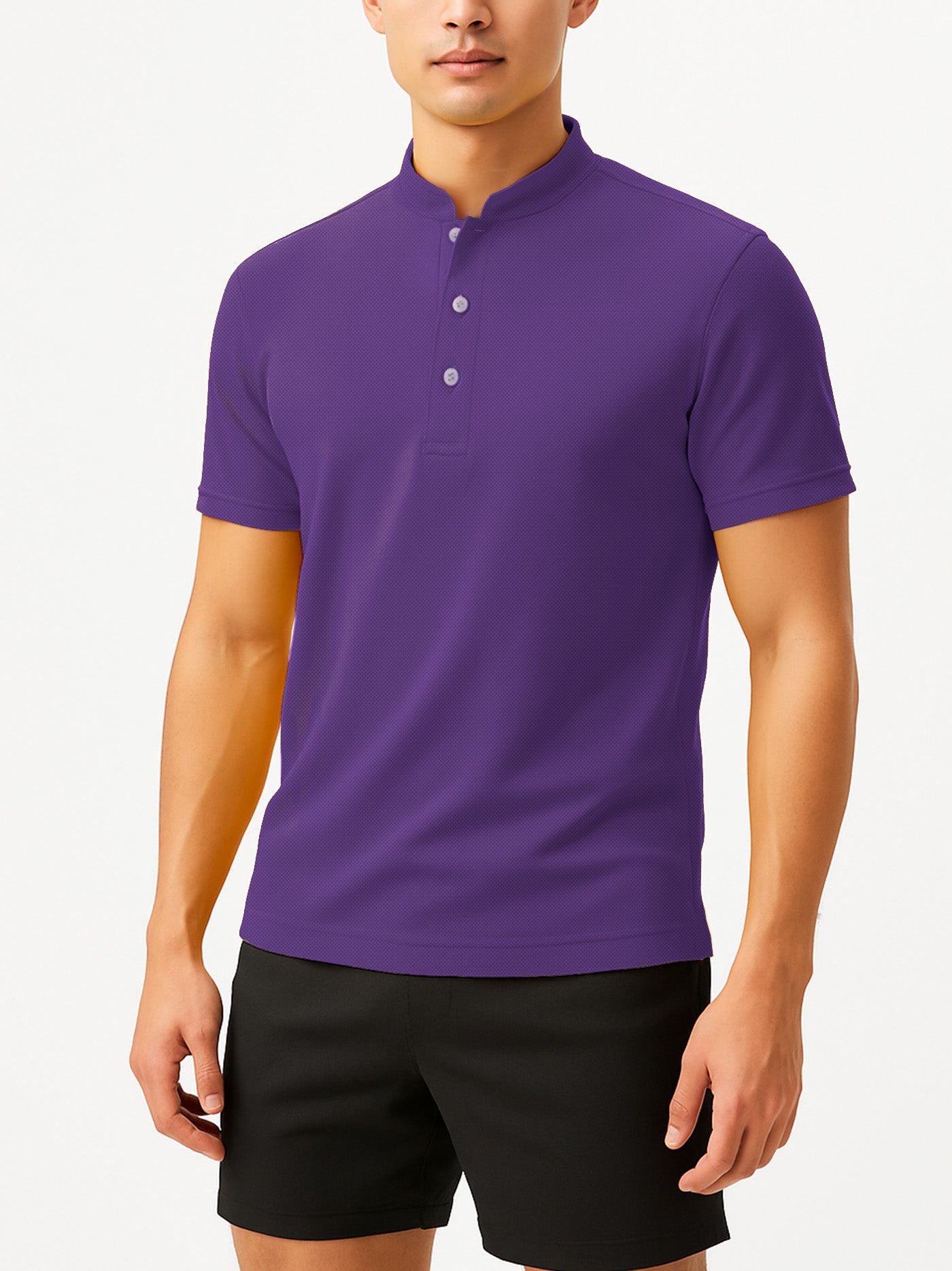 Pique QuickDry Mandarin Polo Tee