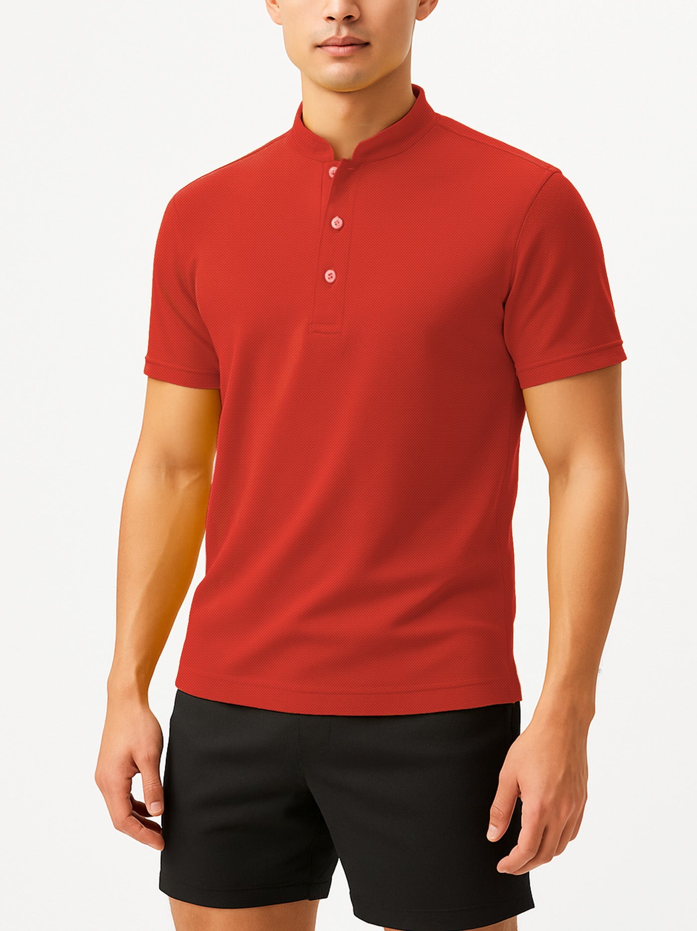 Pique QuickDry Mandarin Polo Tee