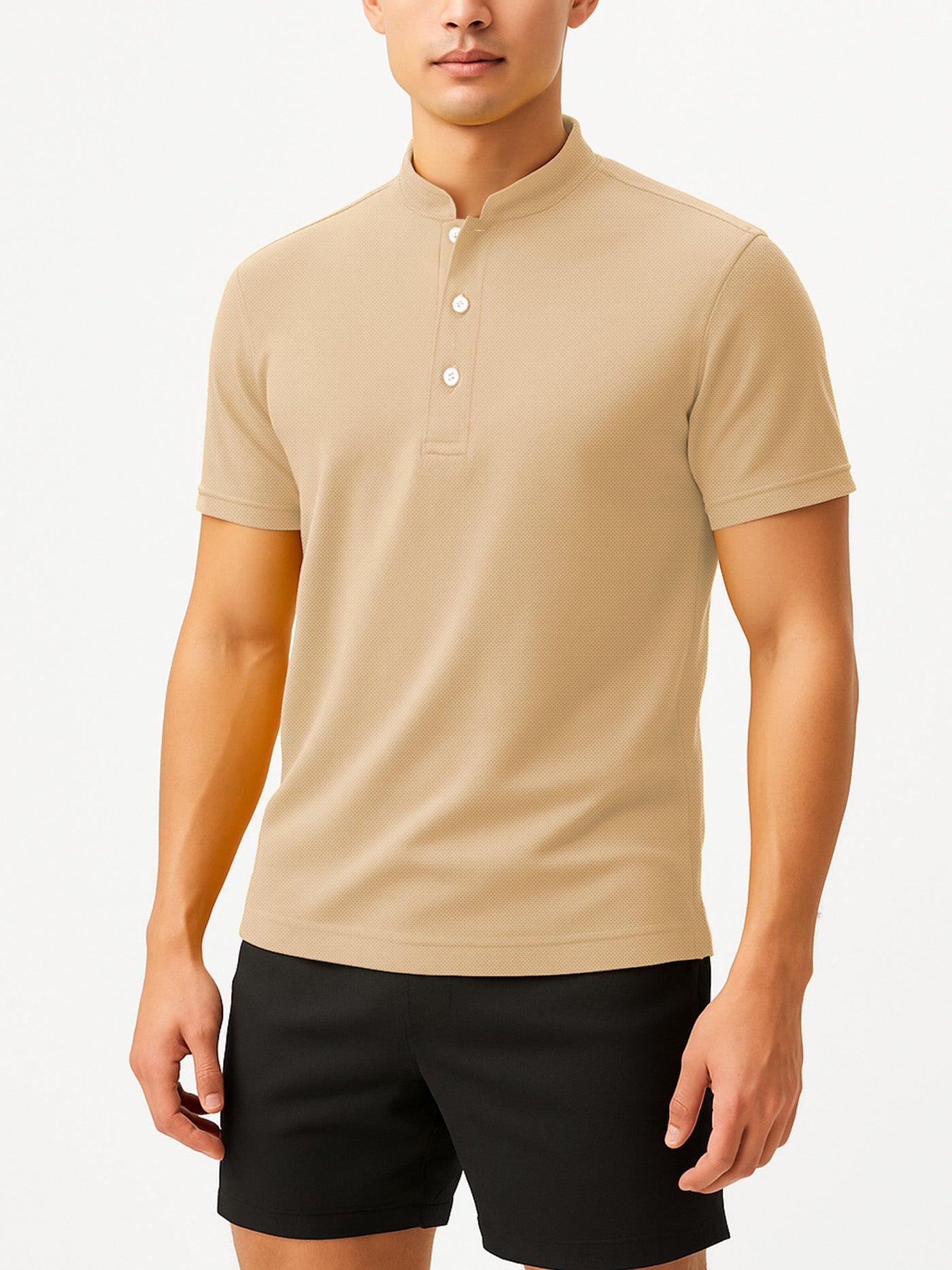 Pique QuickDry Mandarin Polo Tee
