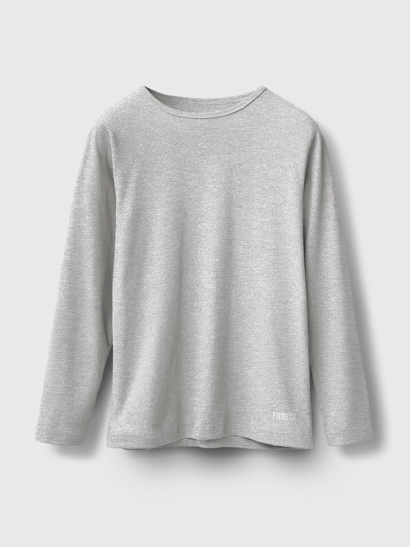 Cotton Ribbed Long Sleeve Round Neck Tee