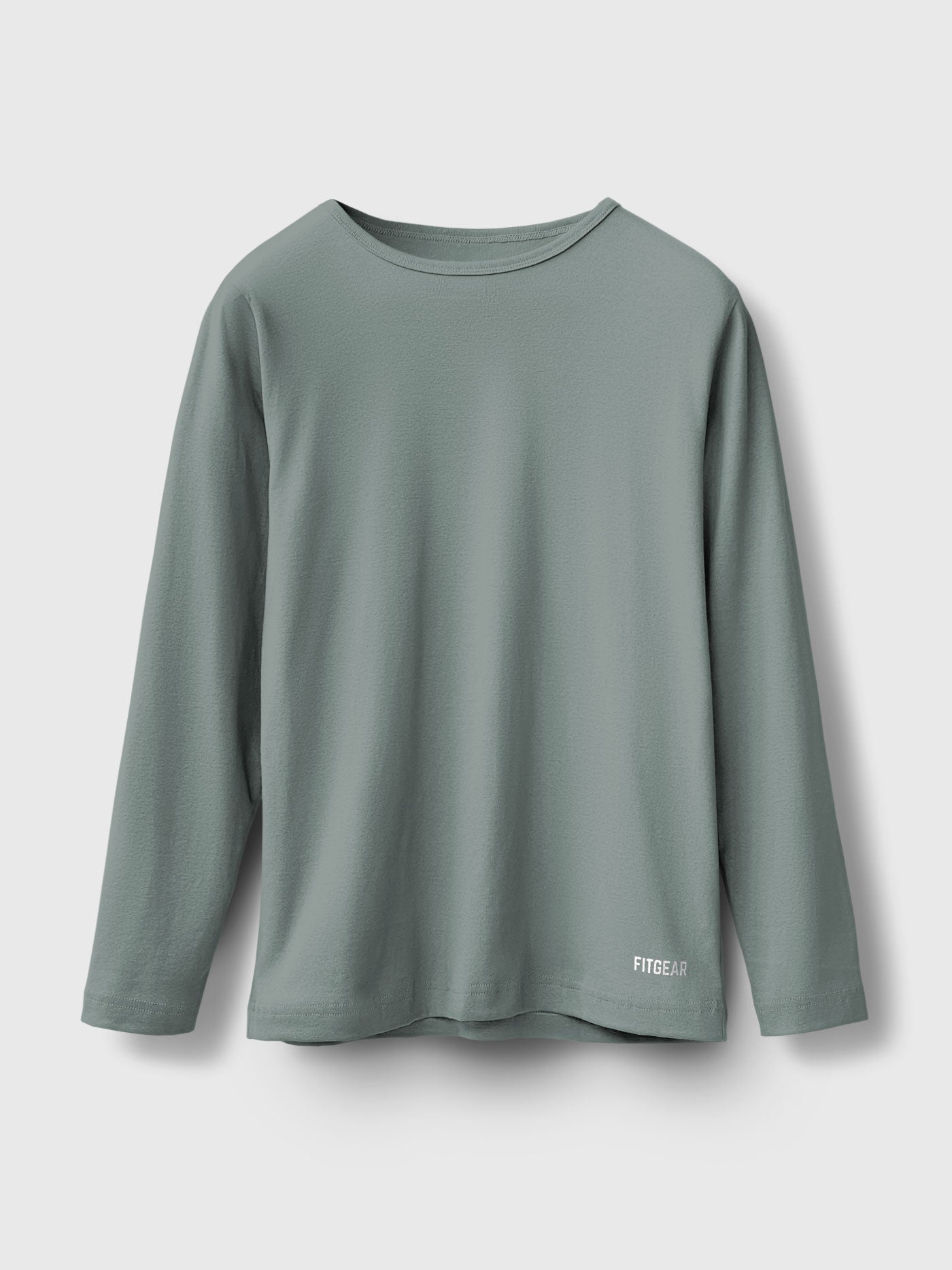 Cotton Ribbed Long Sleeve Round Neck Tee