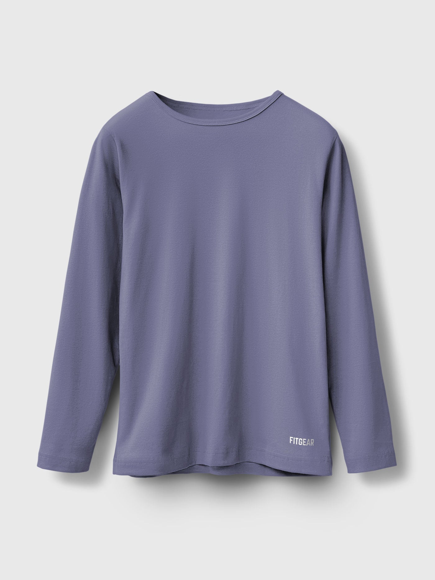 Cotton Ribbed Long Sleeve Round Neck Tee