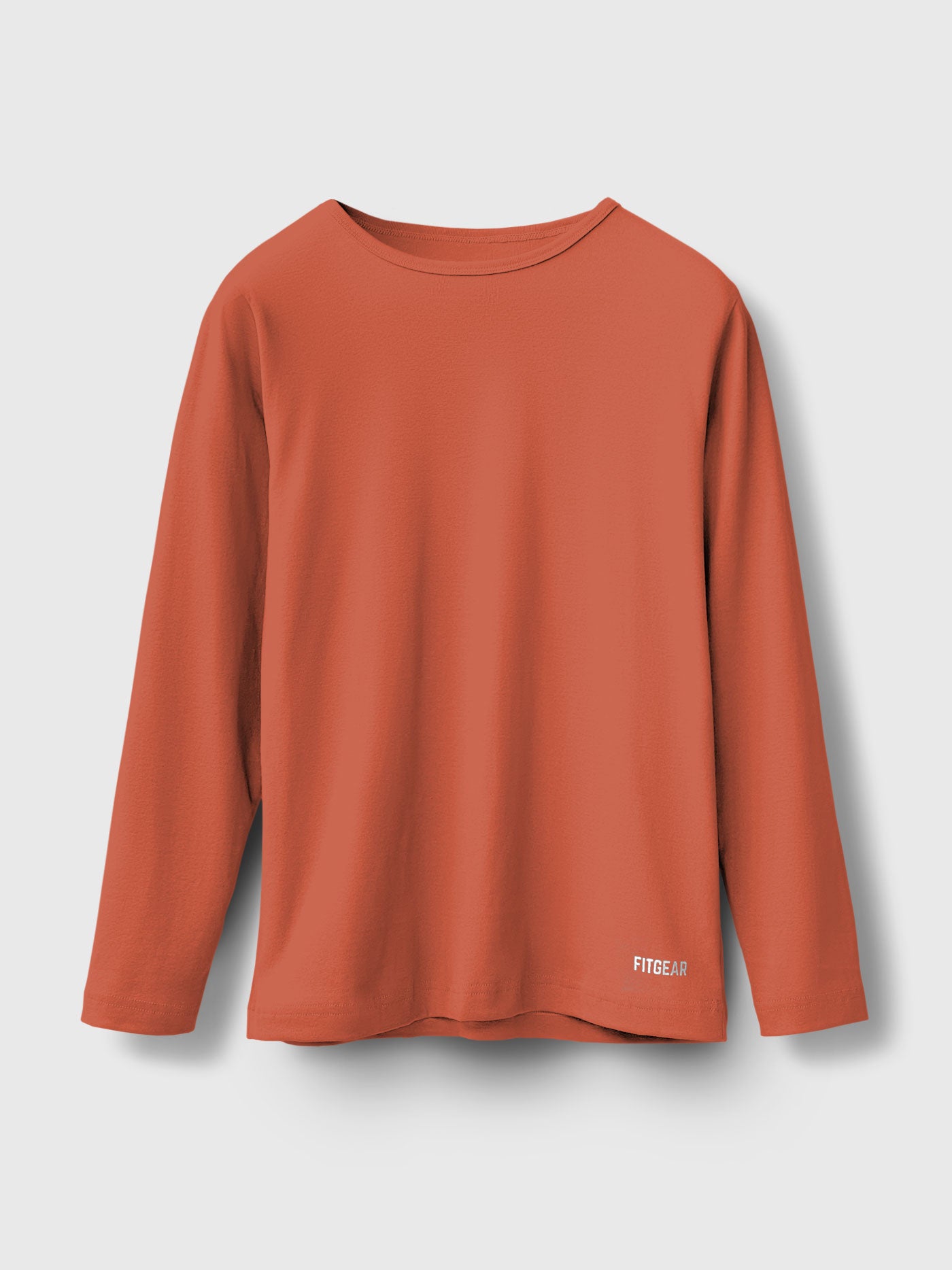 Cotton Ribbed Long Sleeve Round Neck Tee