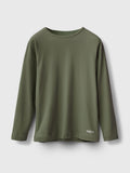 Cotton Ribbed Long Sleeve Round Neck Tee