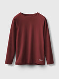 Cotton Ribbed Long Sleeve Round Neck Tee