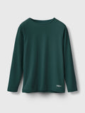 Cotton Ribbed Long Sleeve Round Neck Tee